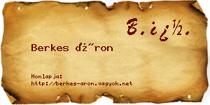 Berkes Áron névjegykártya